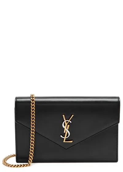 Saint Laurent Envelope Leather Wallet On Chain, Leather Wallet, Black