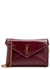 Saint Laurent Envelope Leather Wallet-on-chain In Red