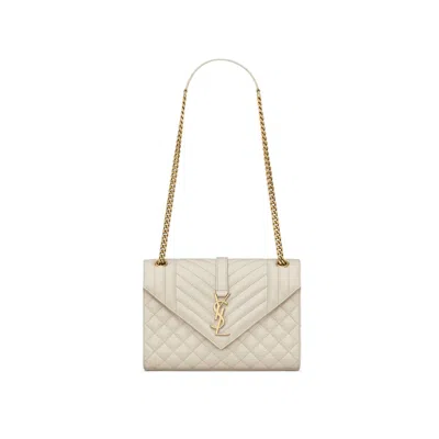 Saint Laurent Envelope Medium Bag In White