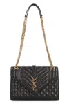Saint Laurent Medium Cassandra Quilted Leather Envelope Bag In Black