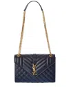 Saint Laurent Medium Envelope Chain Shoulder Bag In Blue