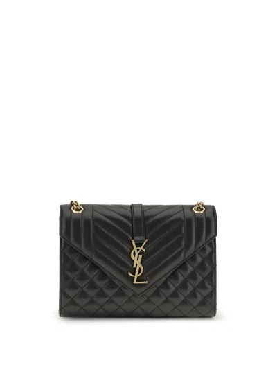 Saint Laurent Envelope Medium Shoulder Bag In Black
