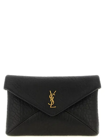 Saint Laurent Envelope Mini Crossbody Bag In Black