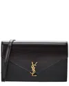 Saint Laurent Envelope Mini Leather Shoulder Bag In Black