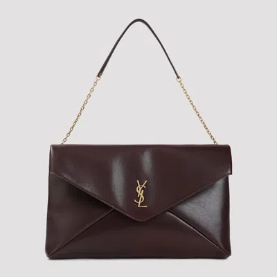 Saint Laurent Envelope Pouch In Burgundy