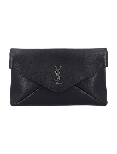 Saint Laurent Envelope Pouch Cassandra In Black