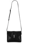 Saint Laurent Envelope Pouch On Strap In Nero