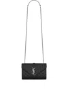 Saint Laurent Envelope Quilted Chain Shoulder Bag In Black