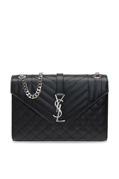 Saint Laurent Envelope Shoulder Bag In Black