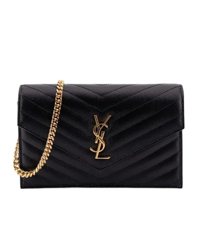 SAINT LAURENT CHEVRON CHAIN SHOULDER BAG