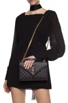 Saint Laurent Envelope Medium Leather Shoulder Bag In Black