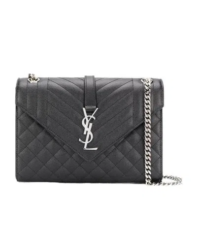Saint Laurent Envelope Shoulder Bag In Black