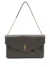 Saint Laurent Schultertasche In Kuvert-form In Gray
