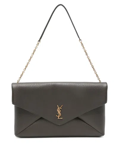 Saint Laurent Schultertasche In Kuvert-form In Gray