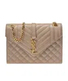 Saint Laurent Envelope Shoulder Bag In Nude