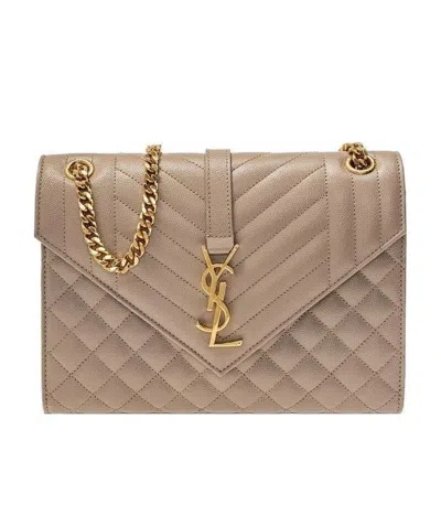 Saint Laurent Envelope Shoulder Bag In Nude