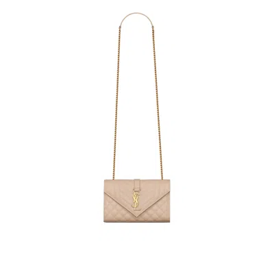 Saint Laurent Envelope Small Bag In Neutral
