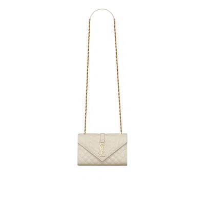 Saint Laurent Envelope Small Bag In Neutral