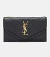 Saint Laurent Grain De Poudre Leather Wallet In Black