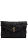 Saint Laurent Envelope Suede Pouch In Black