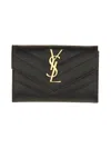 Saint Laurent Small Monogram Envelope Wallet In Black