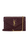 Saint Laurent Envelope Wallet On Chain In Brown