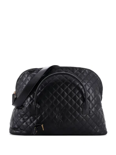 Pre-owned Saint Laurent Es Giant Quilted Leather Travel Bag In Black