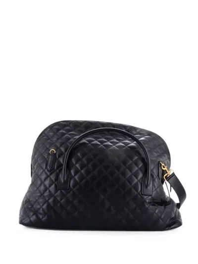 Pre-owned Saint Laurent Es Giant Quilted Leather Travel Bag In Black