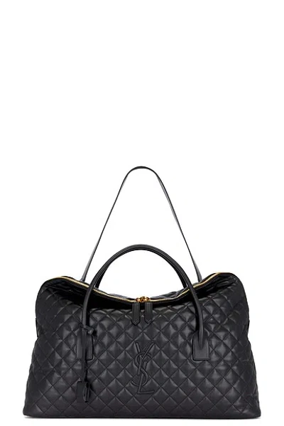 Saint Laurent Giant Quilted Leather Es Travel Bag In Nero