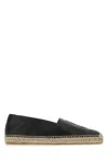 Saint Laurent Logo Espadrilles In Black In Black