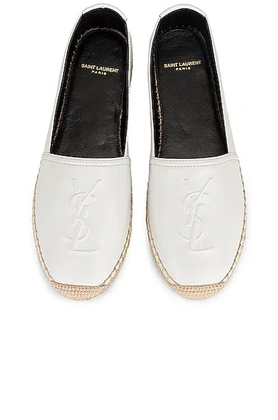 Saint Laurent White Monogramme Espadrilles In Blanc