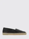 Saint Laurent Black Leather Monogram Espadrilles In Blue