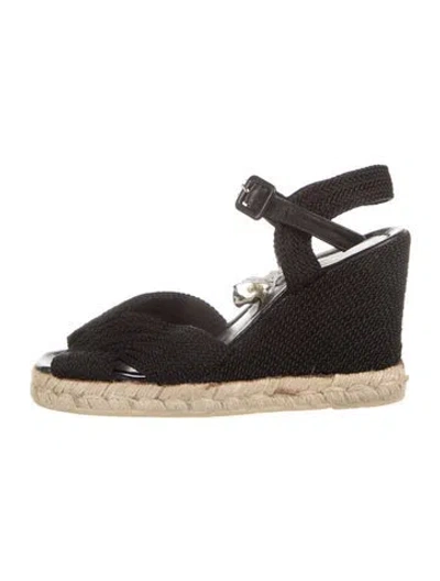 Pre-owned Saint Laurent Espadrilles In Black