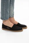 Saint Laurent Canvas Slip-on Espadrilles With Embroidered Logo Detail In Black