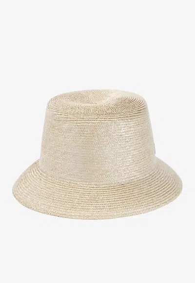 Saint Laurent Essential Straw Hat In Sand