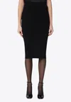 Saint Laurent Essential Wool Pencil Skirt In Black