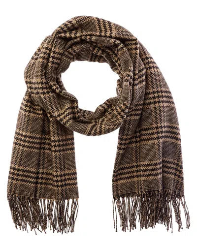 Saint Laurent Etole Prince De Galles Silk & Cashmere-blend Scarf In Yellow