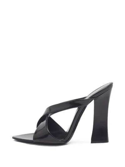 Pre-owned Saint Laurent Eva Criss-cross Sandals In Black