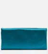 Saint Laurent Evening Cassandre Satin Clutch In Blue
