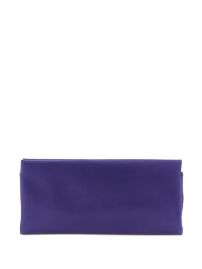 Saint Laurent Blue Evening Medium Clutch In White