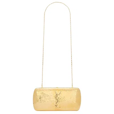 Pre-owned Saint Laurent Evening Clutch In Metal 'papillon' | Gold | Women's Size Onesize