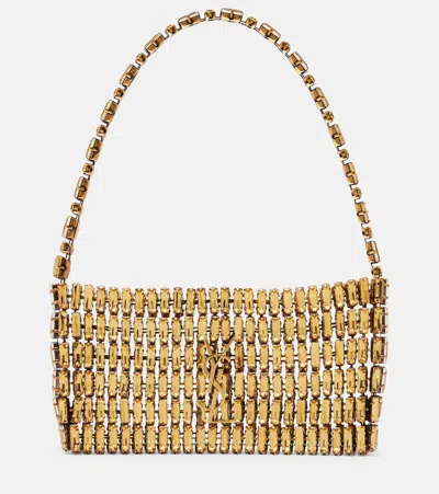 Saint Laurent Evening Embellished Shoulder Bag In Gold