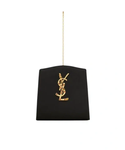 Saint Laurent Evening Mini Bracelet Bag In Satin