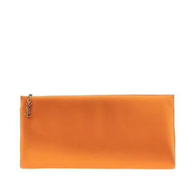 Saint Laurent 'evening' Satin Clutch In Orange