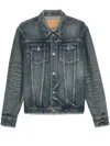 Saint Laurent Blue Slim Jacket With Patch Pockets In Denim Man