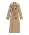 Saint Laurent Double-breasted Belted Trench Coat In Nude