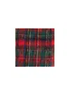 Saint Laurent Checked Fringed Scarf In Red
