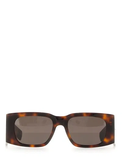 Saint Laurent Rectangular Tortoiseshell Sunglasses Dark Lenses In Brown