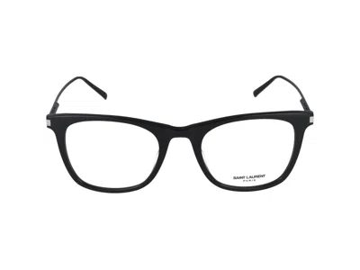 Saint Laurent Eyeglasses In Black Black Transparent