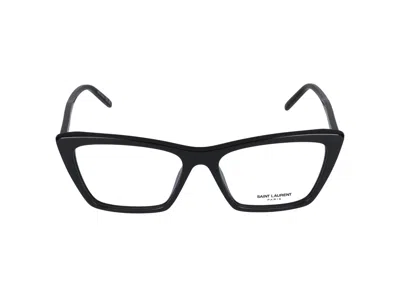 Saint Laurent Sl 276 Mica Opt Glasses In Black Black Transpare